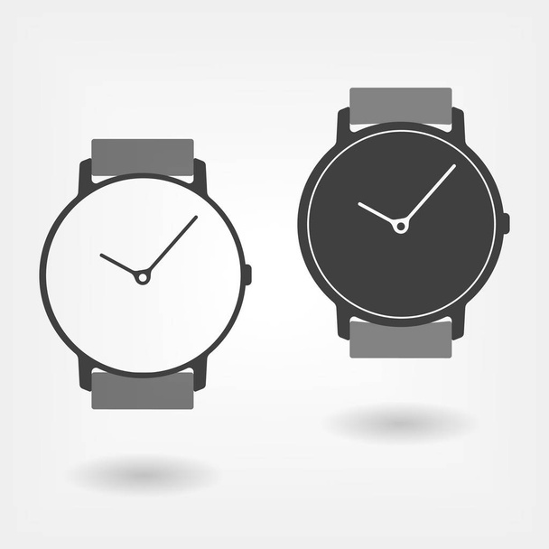 Klasszikus watch egyszerű ikonok. Elszigetelt vektor bejelentkezni két szín - Vektor, kép