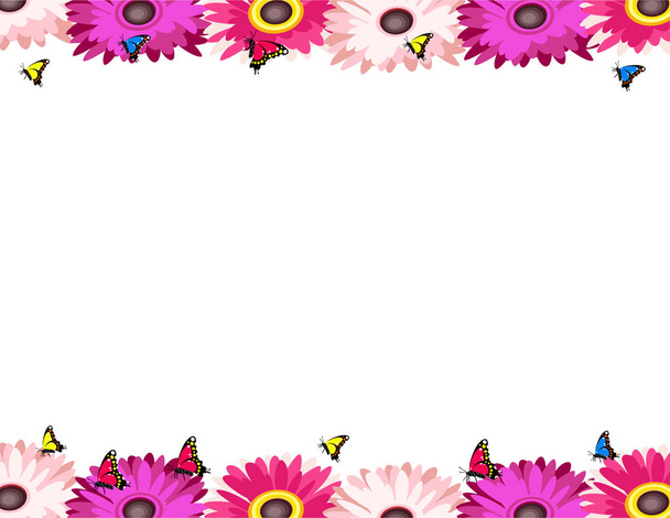 Gerbera's bloemen frame decor - Vector, afbeelding