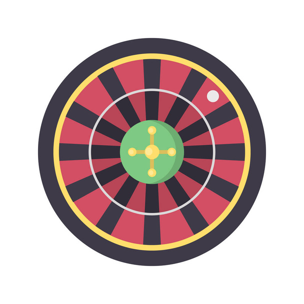 Casino ruleta icono de vector de color. Diseño plano
 - Vector, Imagen