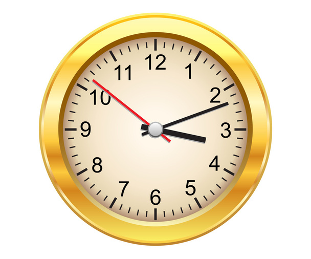 Gold clock - Vector, Image