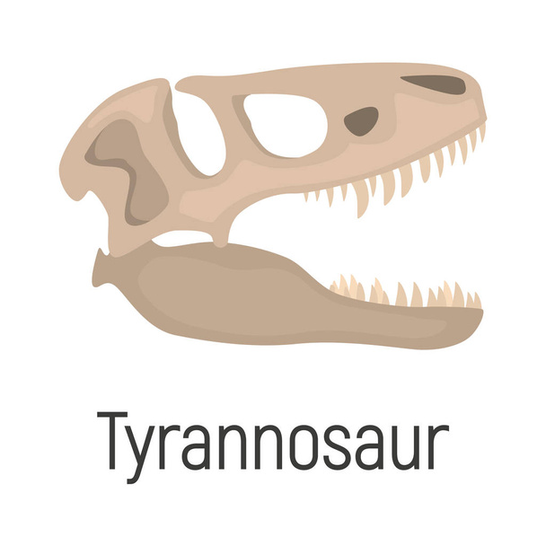 Tyrannoxaurus skull color vector icon. Flat design - Вектор, зображення