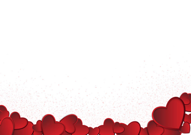Valentin-napi szívek fehér háttér - színes illusztráció, vektor - Vektor, kép