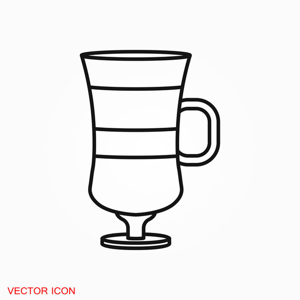 Икона кофе латте. логотип, векторный знак для дизайна
 - Вектор,изображение