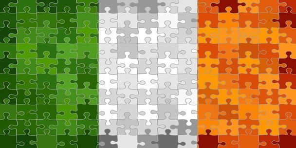 Irlandflagge aus Puzzle-Hintergrund - Illustration - Vektor, Bild