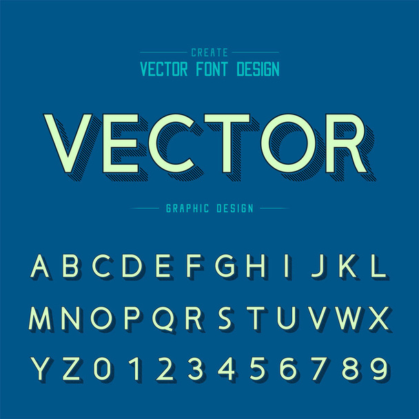 font and alphabetical vector on background, letter and text graphic art design. - Vector, imagen