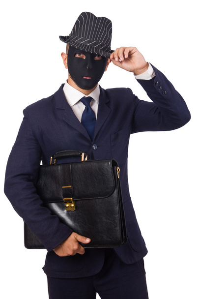 Homem com máscara isolada em branco
 - Foto, Imagem