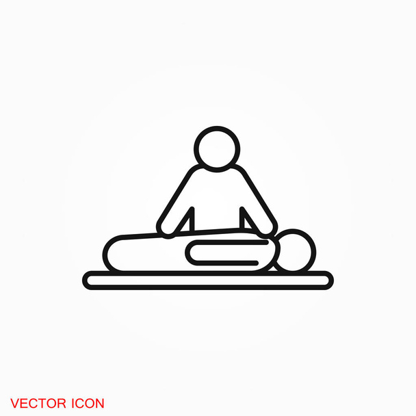 Икона массажа. векторная иллюстрация на белом фоне
 - Вектор,изображение
