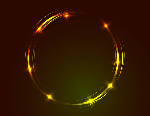 Neon round frame decor - Vector, Image