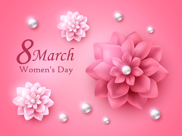 Greeting card for Women s day. Vector illustration. - Διάνυσμα, εικόνα