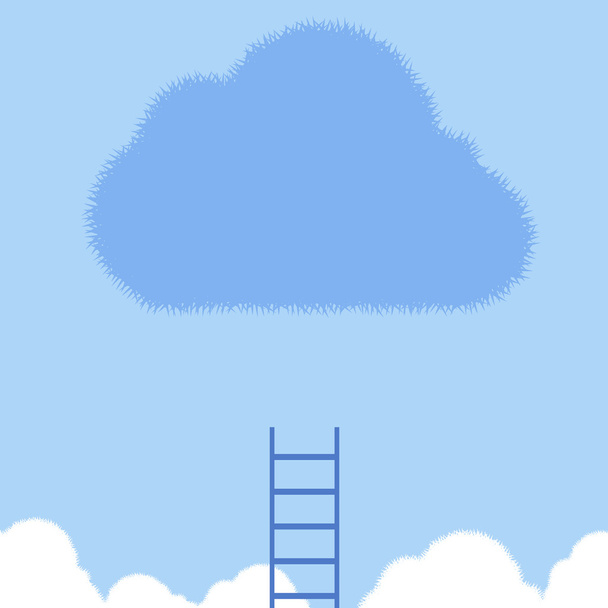 Concept business clouds with ladders - Vector, Image
