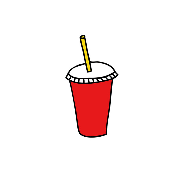 Soda odnést pohár doodle ikonu - Vektor, obrázek