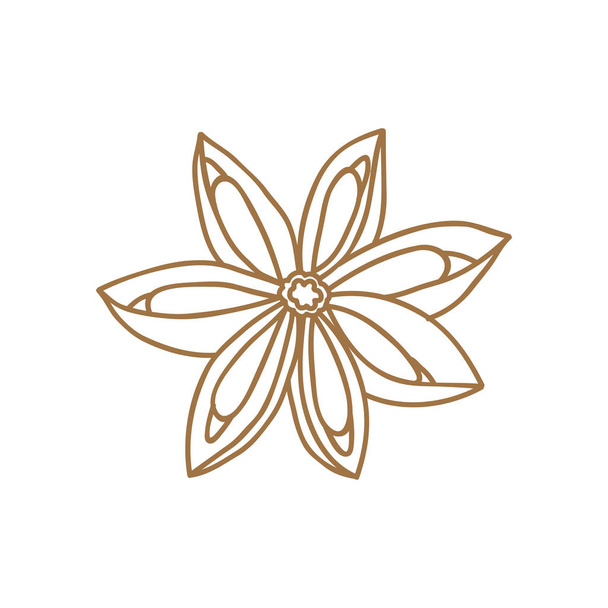star anise doodle icon - Vector, Image