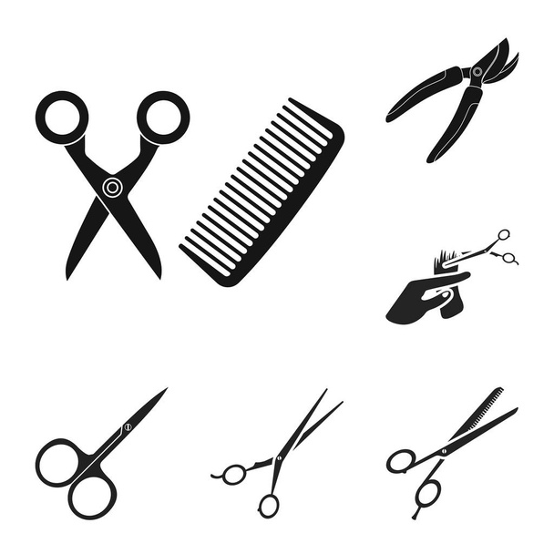 Isolated object of scissor and craft  sign. Set of scissor and open vector icon for stock. - Vecteur, image