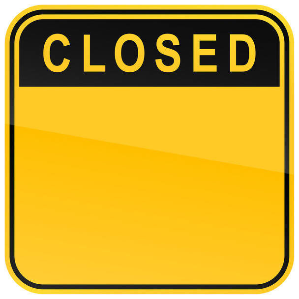 Yellow closed blank caution sign on a white background - Vector, Image