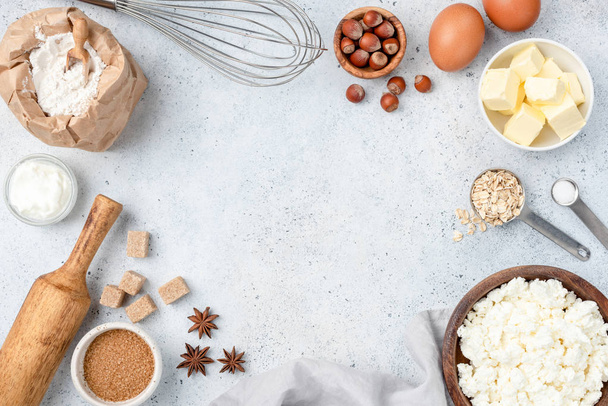 Baking concept, baking ingredients on background - Photo, image