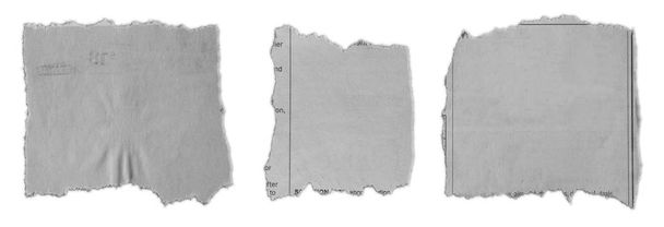 Три куска рваной бумаги на обычном фоне  - Фото, изображение