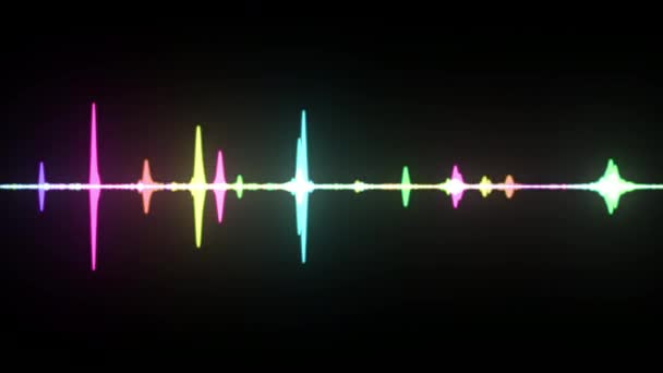 Multicolor waveform spectrum, imagination of voice record, artificial intelligence, seamless loop 4k animation - Footage, Video