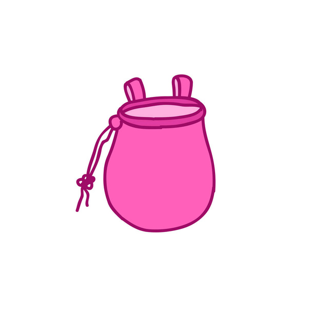 climbing chalk bag doodle icon - Vector, Image
