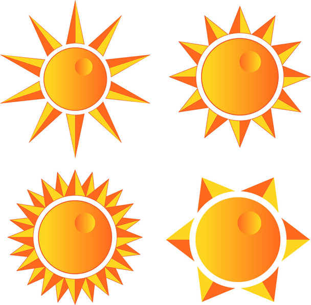 Солнце садится с острыми лучами
 - Вектор,изображение