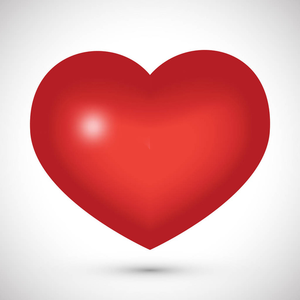 großes rotes Herz auf weißem Hintergrund - Vektor, Bild