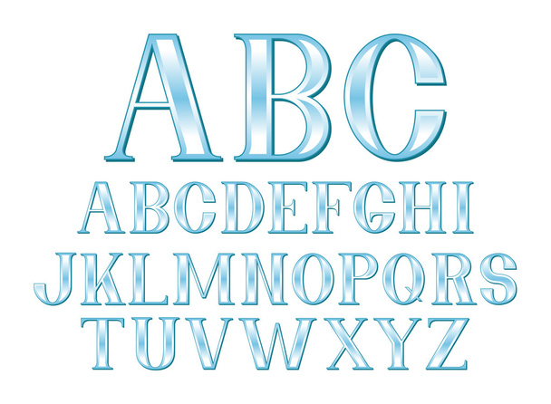 Blue Letter Font - Vector, Image