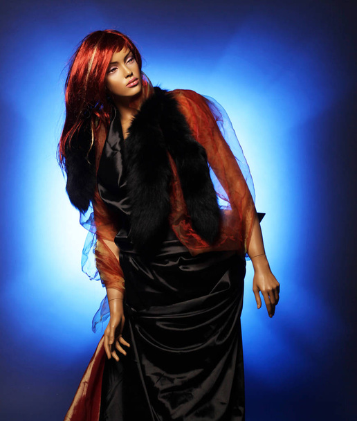 mannequin with red hair, studio shot - Φωτογραφία, εικόνα