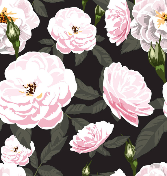 rose flower seamless pattern vector. - Vector, Image