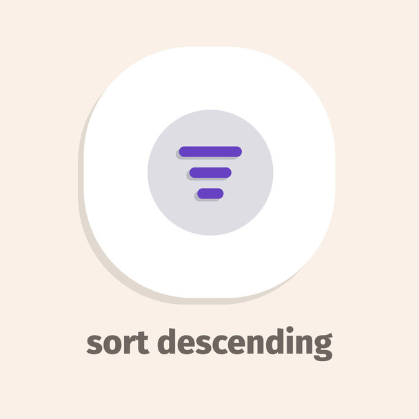 Sort descending vector flat icon for web and mobile applications - Vector, Image