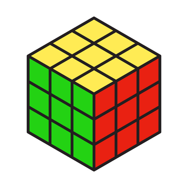 Vektor-Illustration des bunten 3D-Rubik-Würfels. - Vektor, Bild