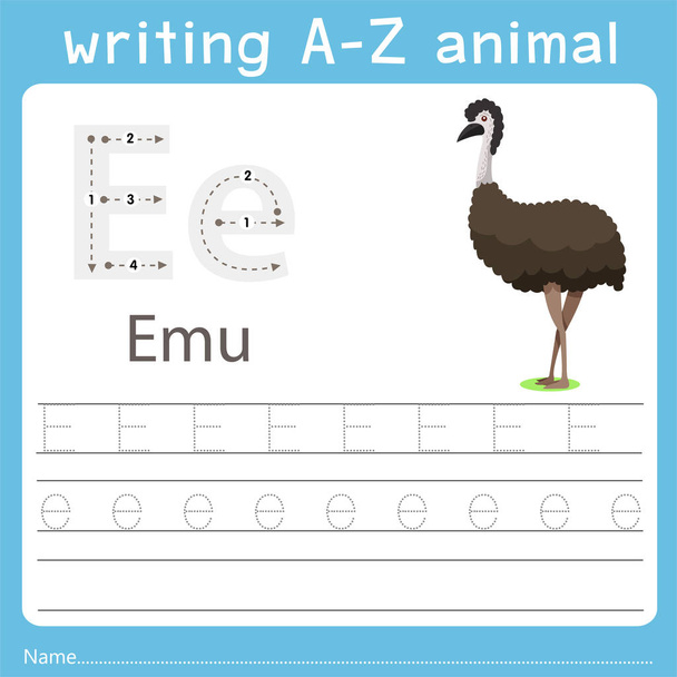 Illustrator of writing a-z animal d dove - Vector, Image