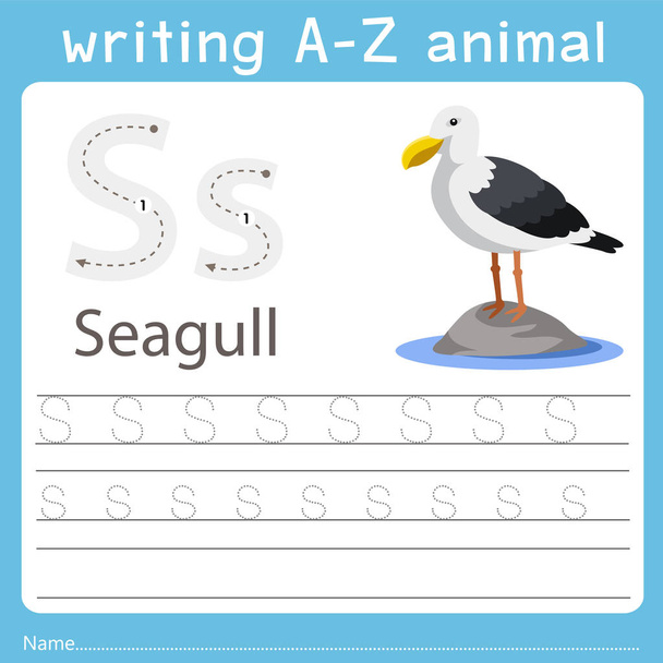 Ilustrador da gaivota do animal a-z
 - Vetor, Imagem