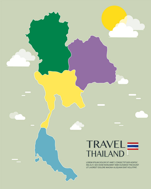Mapa de Tailandia Vector e ilustración
. - Vector, Imagen