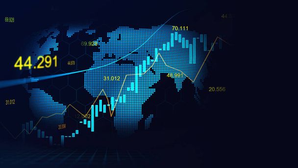 Stock market or forex trading graph in futuristic concept suitable for financial investment or Economic trends business idea and all art work design. Abstract finance background - Photo, Image