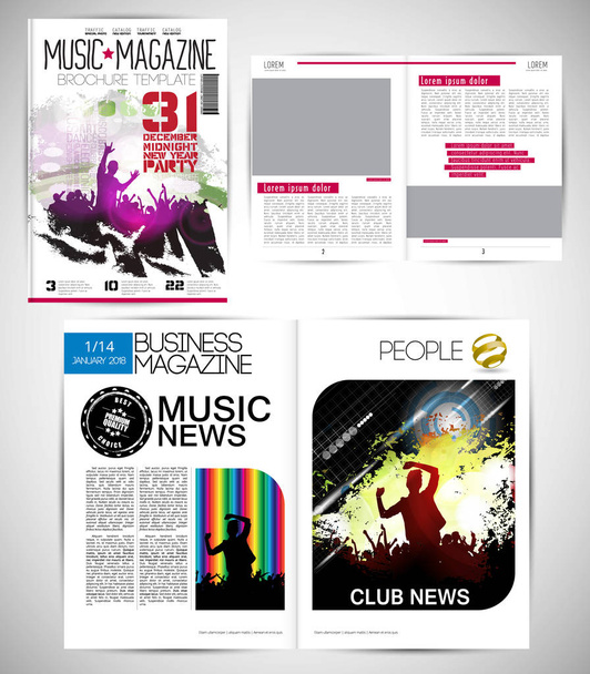 Revista de música, layout de brochura fácil de editável
 - Vetor, Imagem