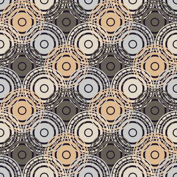Polka dot seamless pattern. Mosaic of circles, stripes and dots. Geometric background. Can be used for wallpaper, textile, invitation card, web page background. - Vektor, Bild