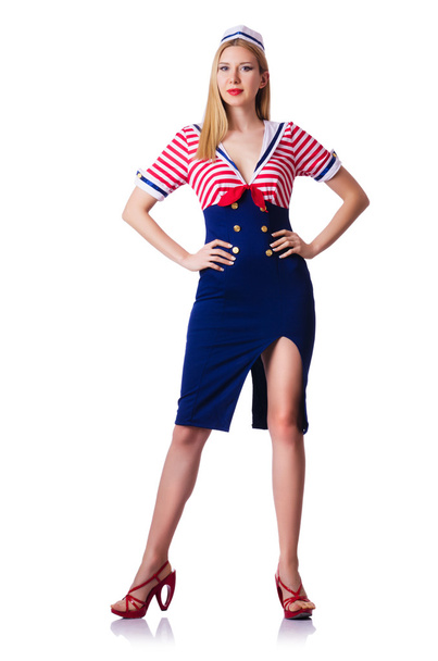 Жінка в костюмі моряка морська концепція
 - Фото, зображення