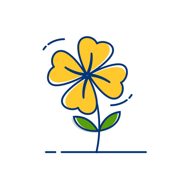 Ícone de jardinagem conjunto de ícone de flor de trevo - com esboço estilo preenchido
 - Vetor, Imagem