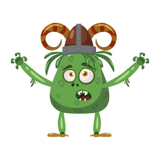 Troll cute funny fairytale character, emotions, cartoon style, for books, advertising, stickers, vector, illustration, banner, isolated - Vector, Image