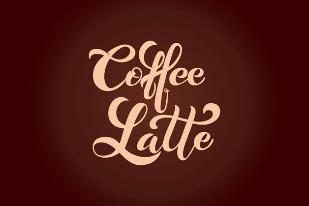 Kaffee-Latte. handgeschriebene Schriftzug-Gestaltungselemente. Vorlage und Konzept für Café, Speisekarte, Kaffeehaus, Ladenwerbung, Kaffeestube. - Vektor, Bild