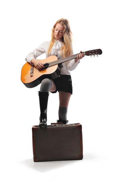 girl with a guitar - Foto, Imagen
