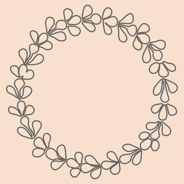 Hand drawn vector decorative frame in form of wreath  - Vector, Imagen
