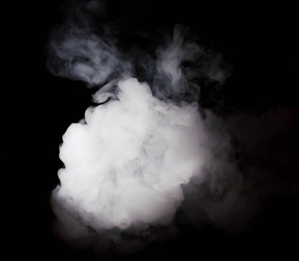White smoke on black background with copy space - Zdjęcie, obraz