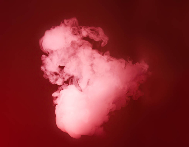 cloud of red smoke on dark background  - Foto, Imagem