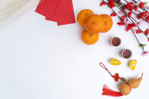 Chinese new year festival decorations healthy and wealth orange - Φωτογραφία, εικόνα
