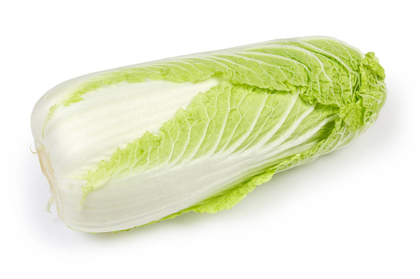 Whole head of napa cabbage also known as chinese cabbage on a white background - Photo, Image