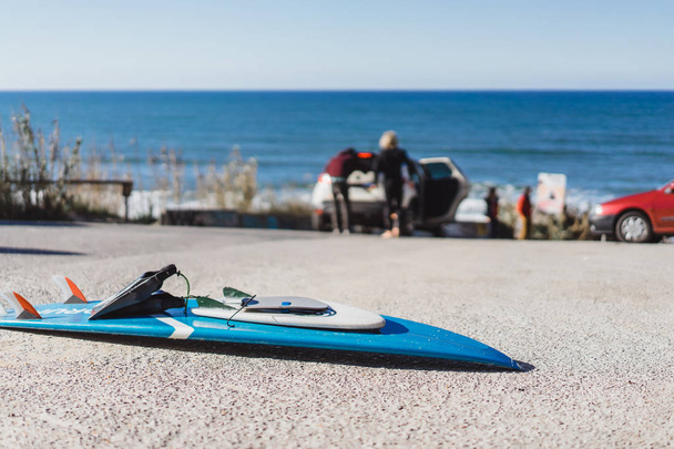 surfboard on the beach close-up view - Valokuva, kuva