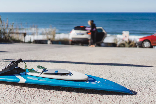 surfboard on the beach close-up view - Foto, Bild