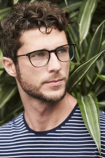 Handsome dude in spectacles, looking away - Photo, image