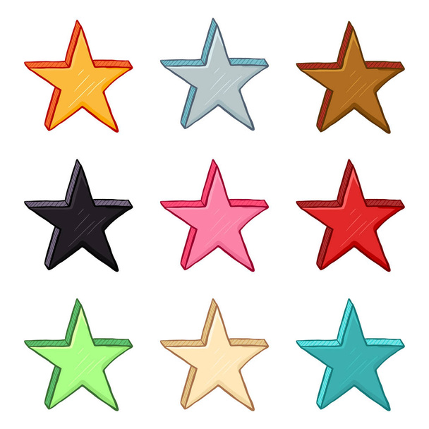 Vector Set of Colorful Star Signs - Vector, Image