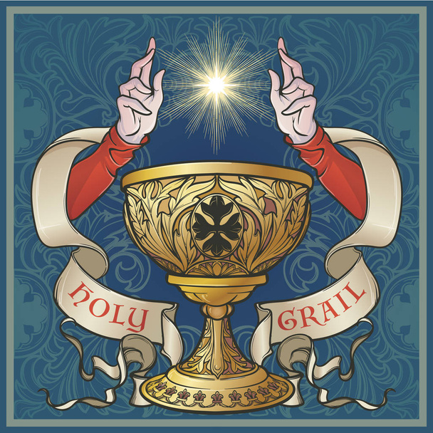 Holy Grail. Medieval gothic style concept art . - Vector, Image